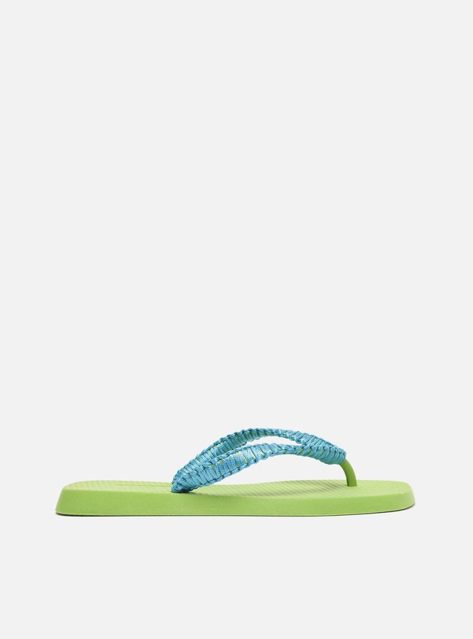 Chinelo de Dedo Verde Macramê Artesanal Brizza Fun