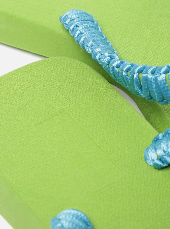 Chinelo de Dedo Verde Macramê Artesanal Brizza Fun