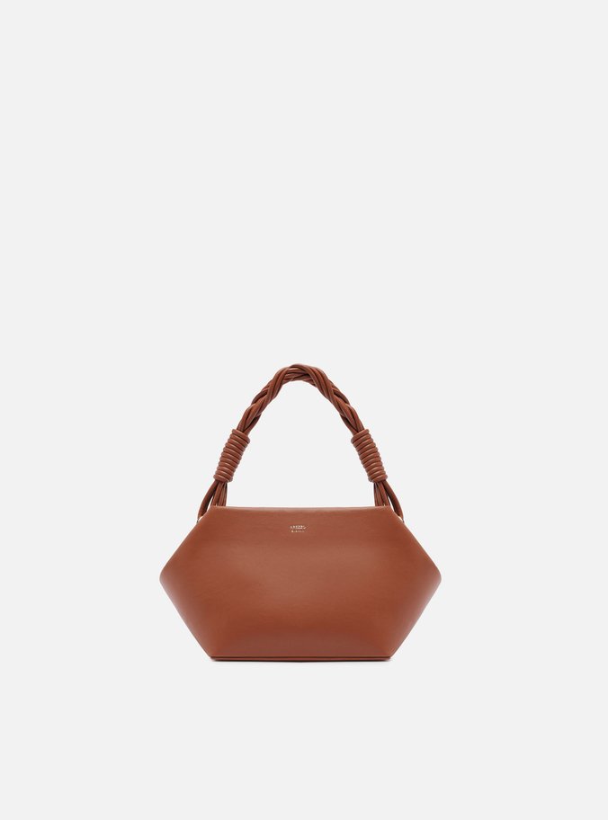 Bolsa Tiracolo Marrom Média Alça Trançada