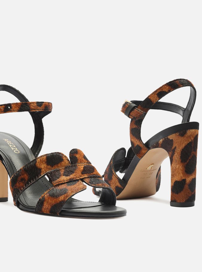 Sandália Animal Print Salto Bloco
