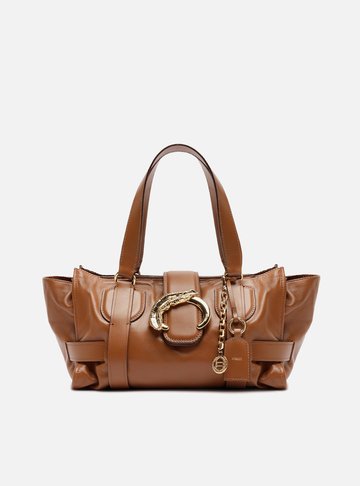 Bolsa Marrom Detalhe Fivela Dourada