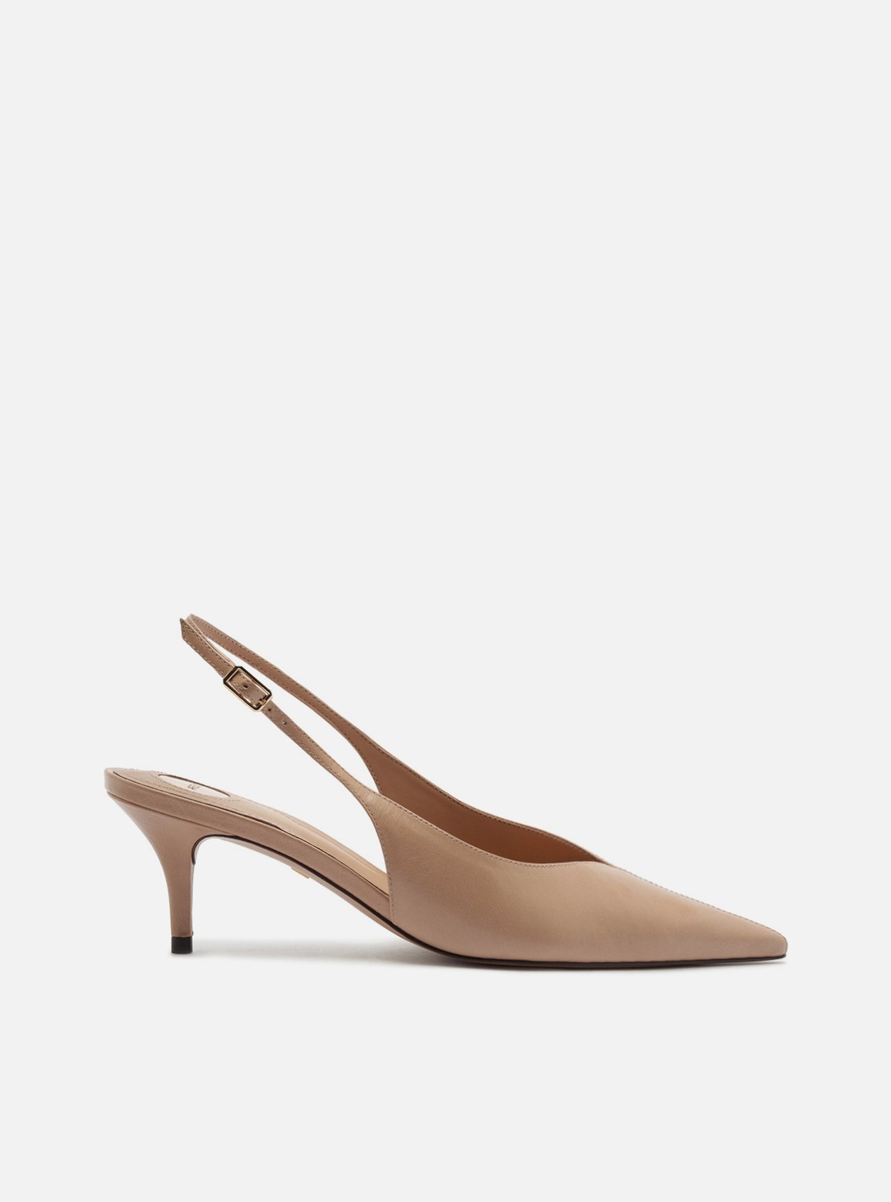 Scarpin Nude Couro Salto Fino Slingback — foto 1