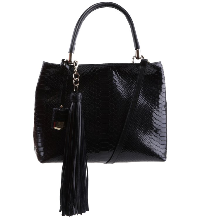 Bolsa Satchel Taty Snake Preta