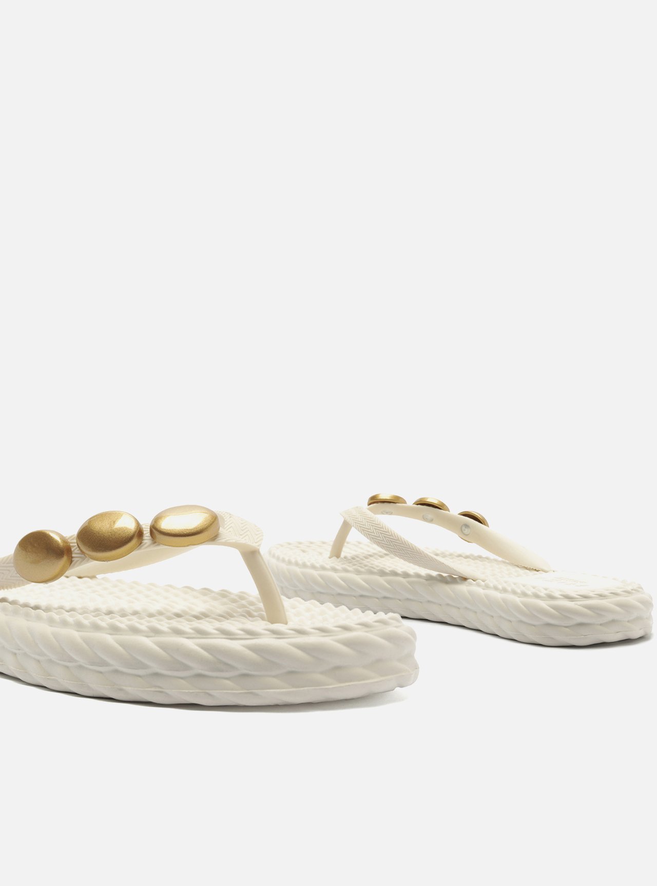 Chinelo de Dedo Off White Flatform Metais Brizza — foto 4
