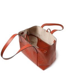 Bolsa Shopping Marrom Couro Croco Roma Bolsa Shopping Marrom Couro Croco Roma
