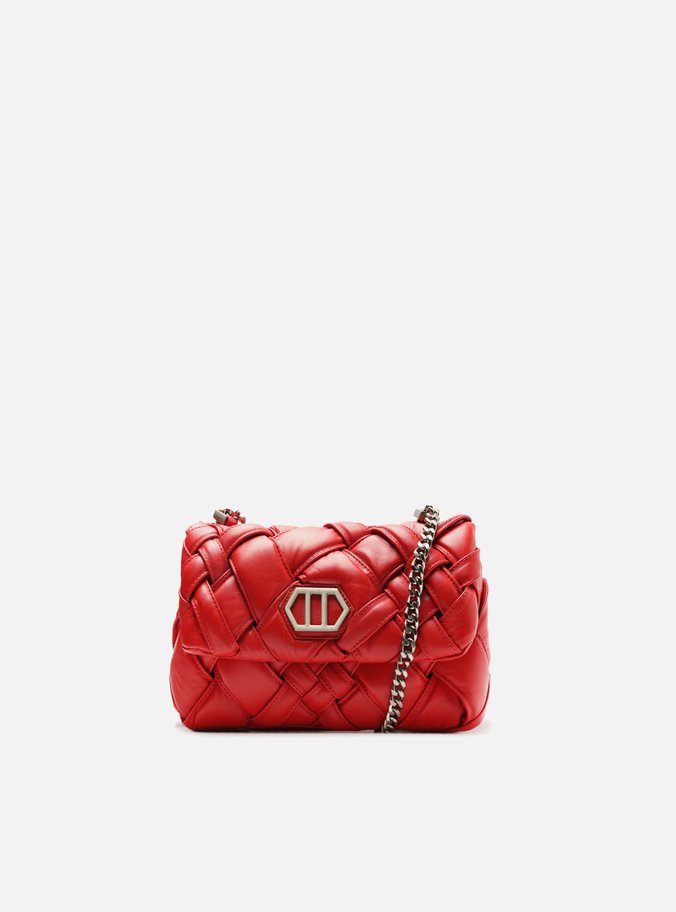 Bolsa Tiracolo Vermelha Couro Tressê Pequena
