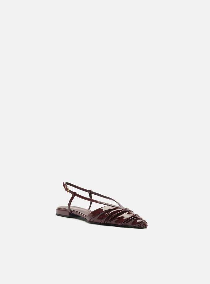 Sapatilha Vermelha Verniz Bico Fino Slingback