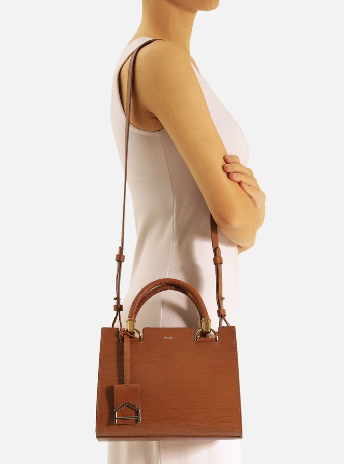Bolsa Tote Marrom Couro Abraccio Média