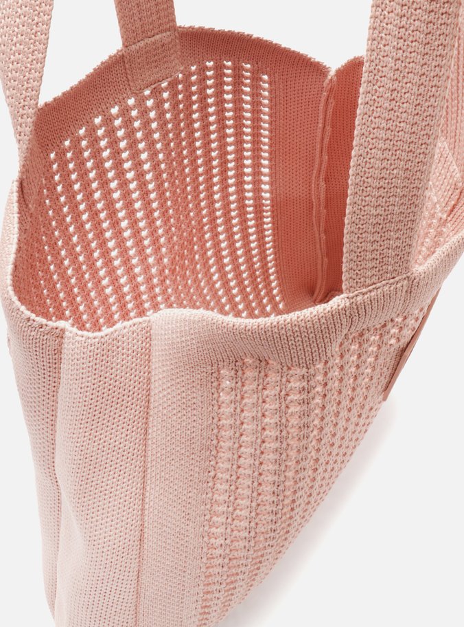 Bolsa Shopping Rosa Blush Crochê Mônaco Grande