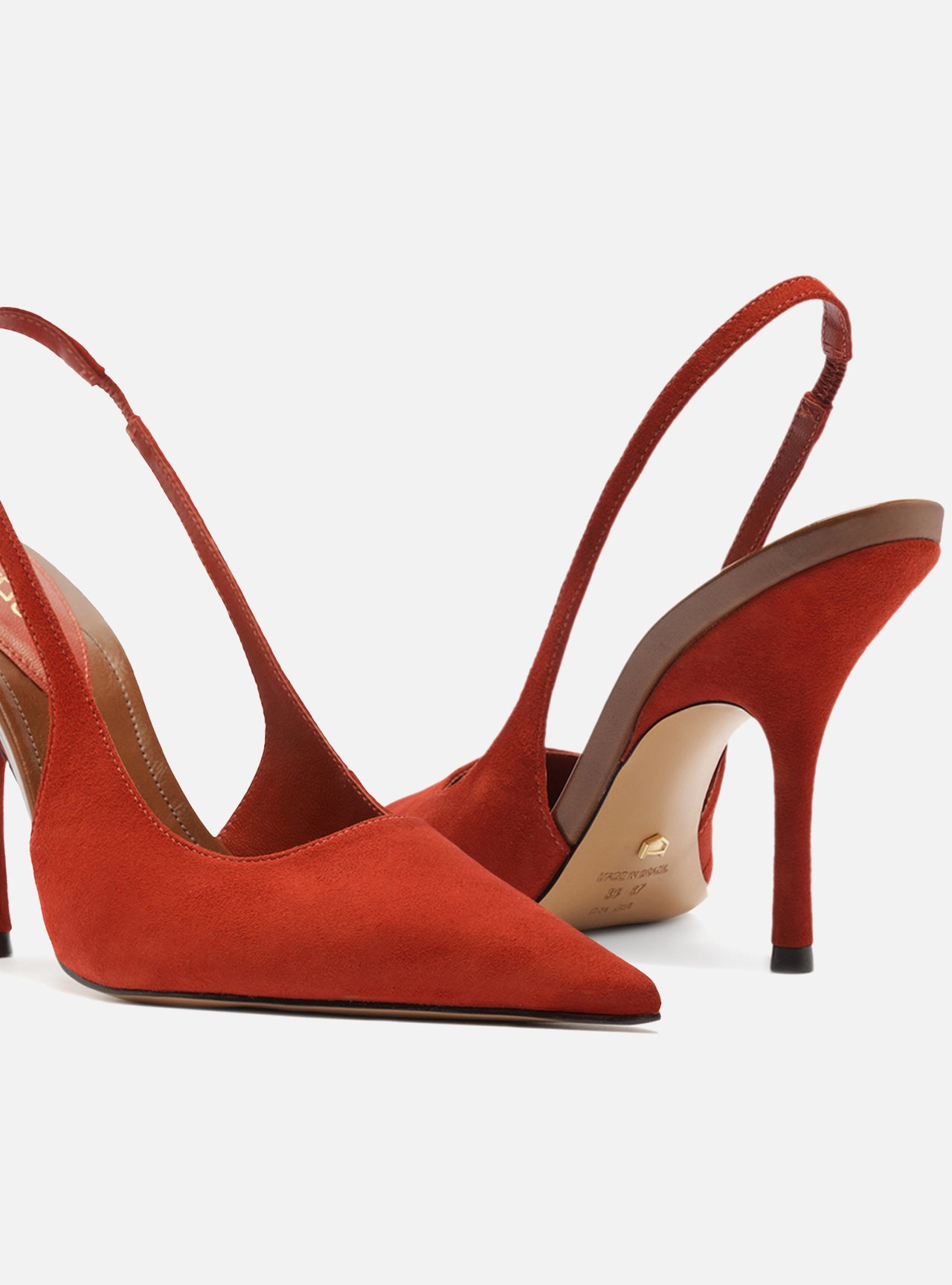 Scarpin Laranja Acamurçado Slingback Salto Alto — foto 4