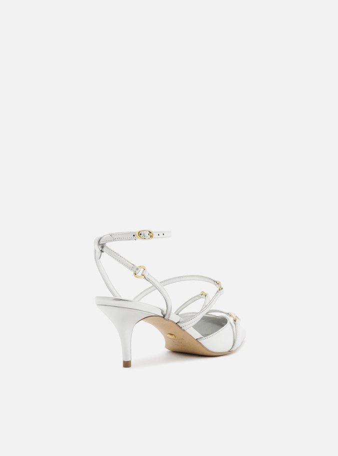 Scarpin Prata Salto Kitten Tiras