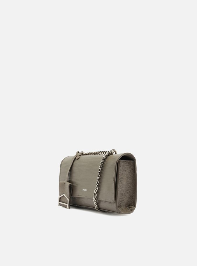 Bolsa Tiracolo Cinza Couro Abraccio Pequena