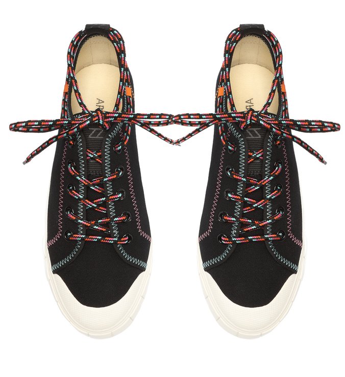 Tênis Preto Lona Flatform Colorido