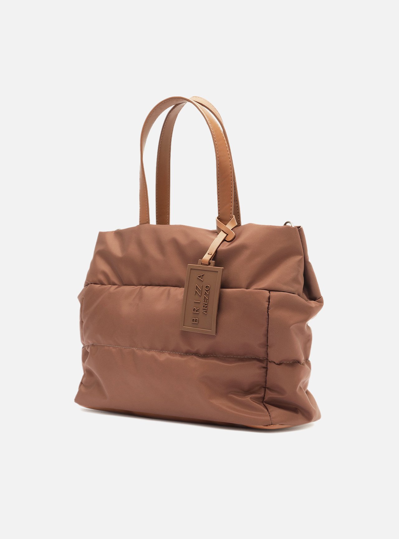 Bolsa Shopping Marrom Nylon Média — foto 2