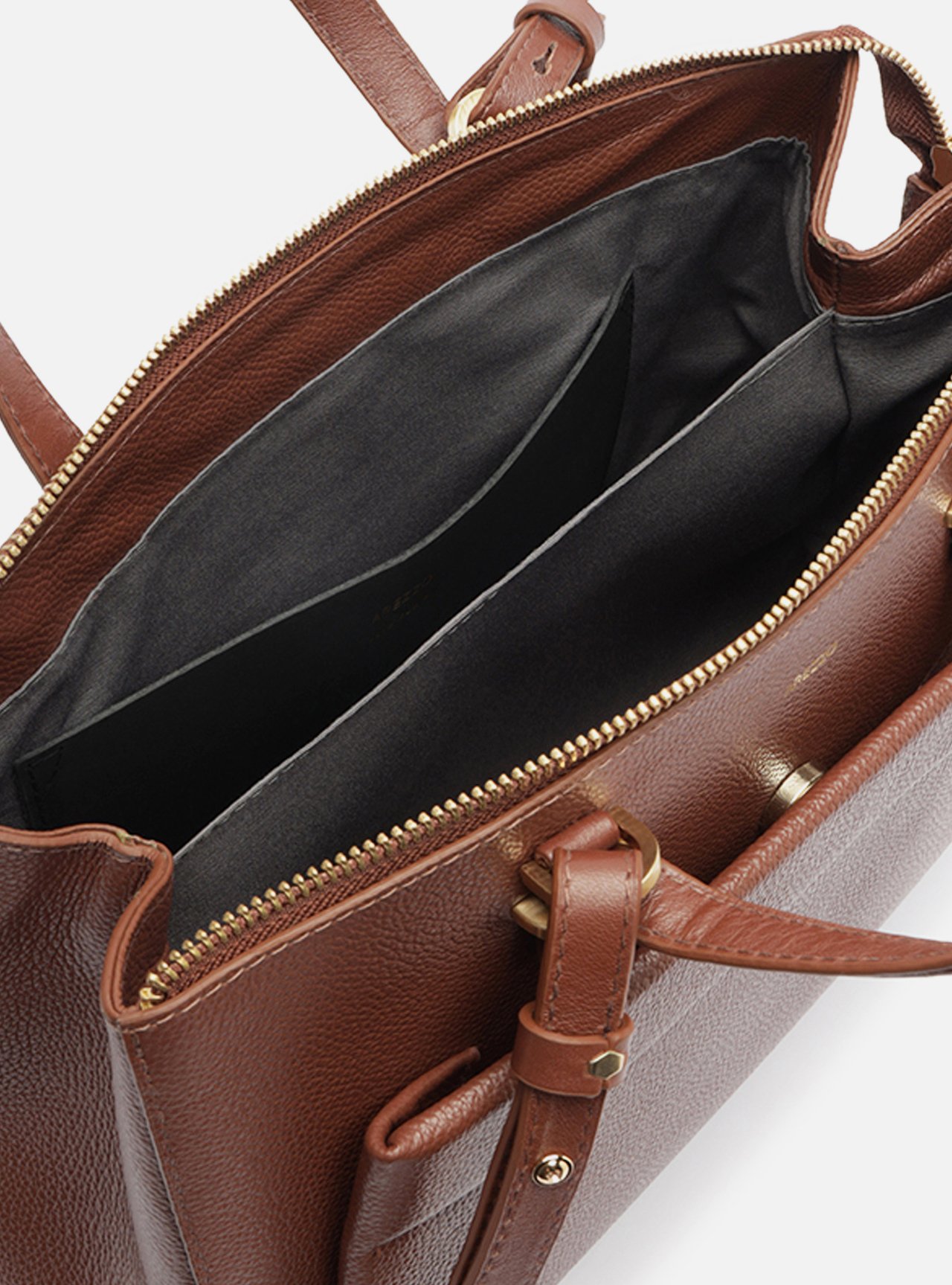 Bolsa Tote Marrom Couro Grande — foto 4