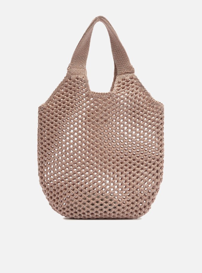 Bolsa Shopping Bege Crochê Mayra Pequena
