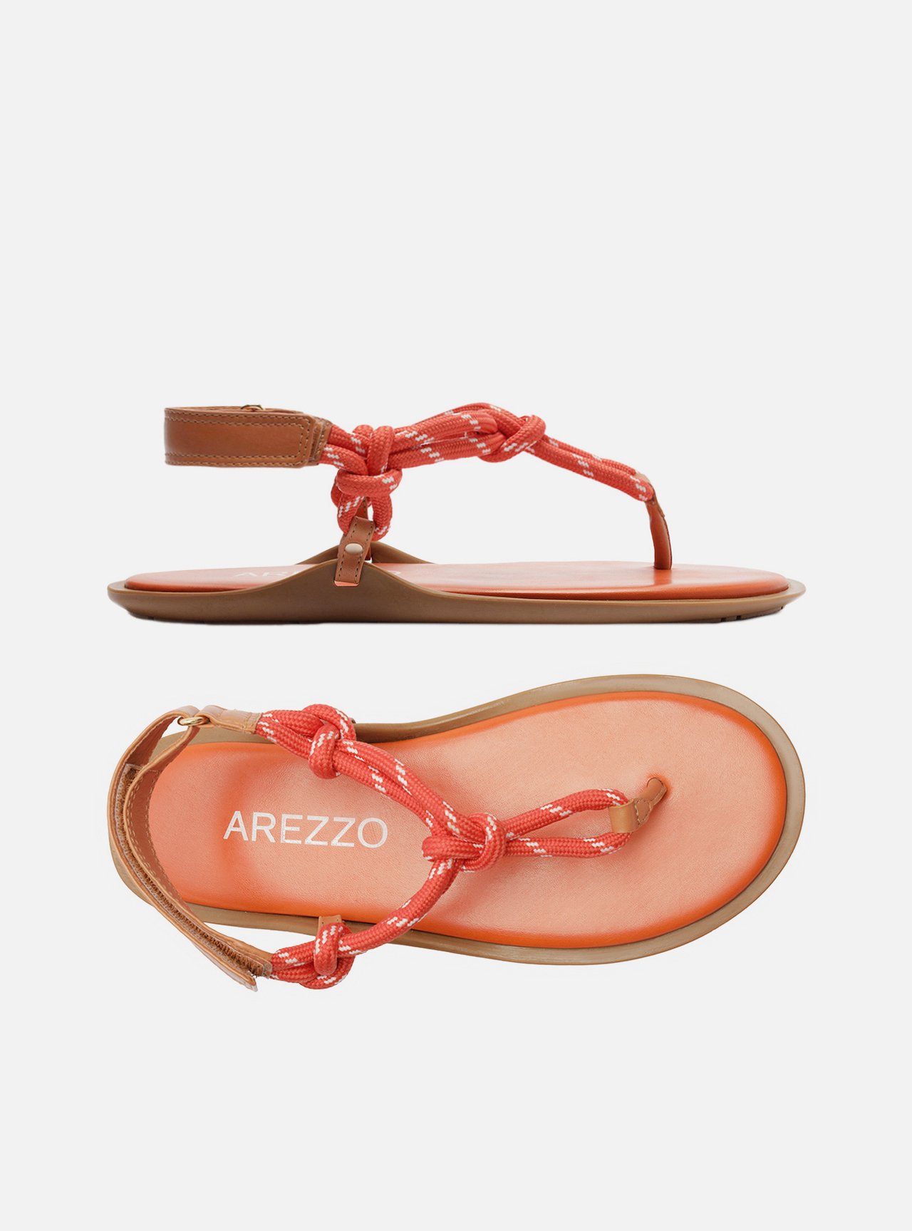 Sandália Rasteira Laranja Couro Custom Anklet — foto 5