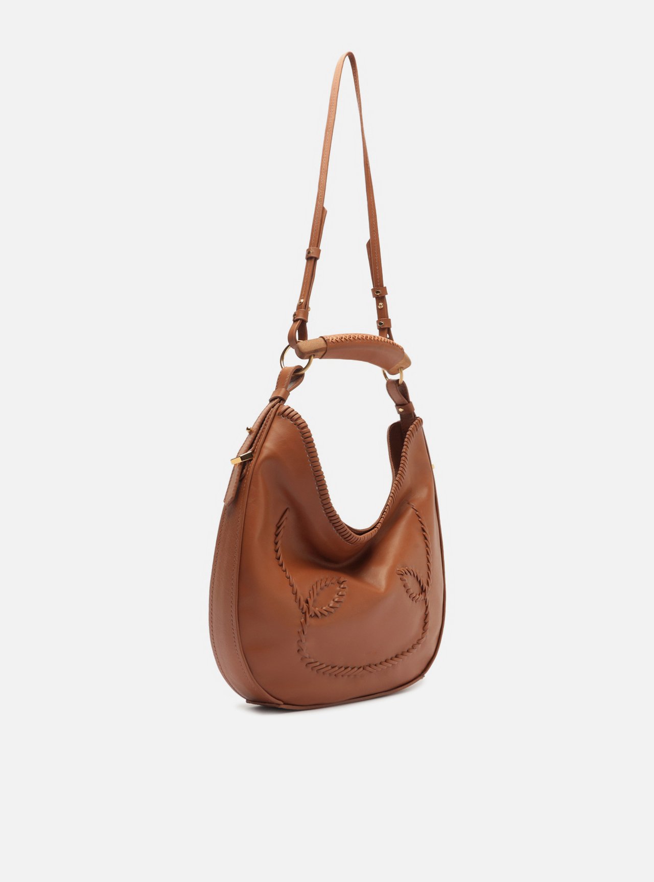 Bolsa Hobo Preta Couro Média Tressê — foto 5