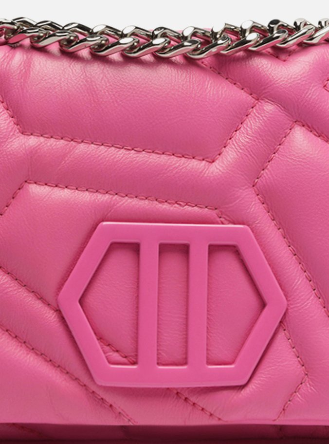 Bolsa Tiracolo Rosa Couro Emma Média