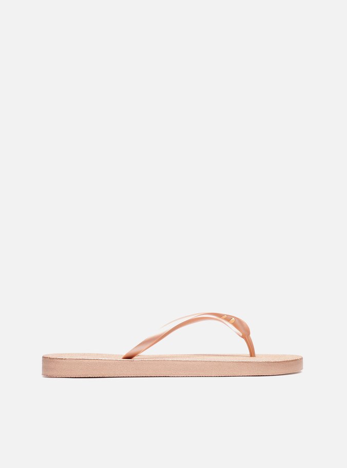Chinelo de Dedo Rosé Tira Injetada
