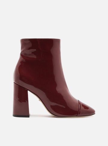 Bota Vermelha Verniz Salto Alto