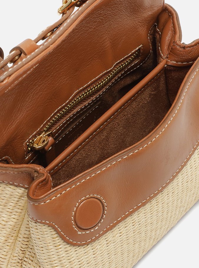Bolsa Tiracolo Marrom Ráfia Victória Pequena