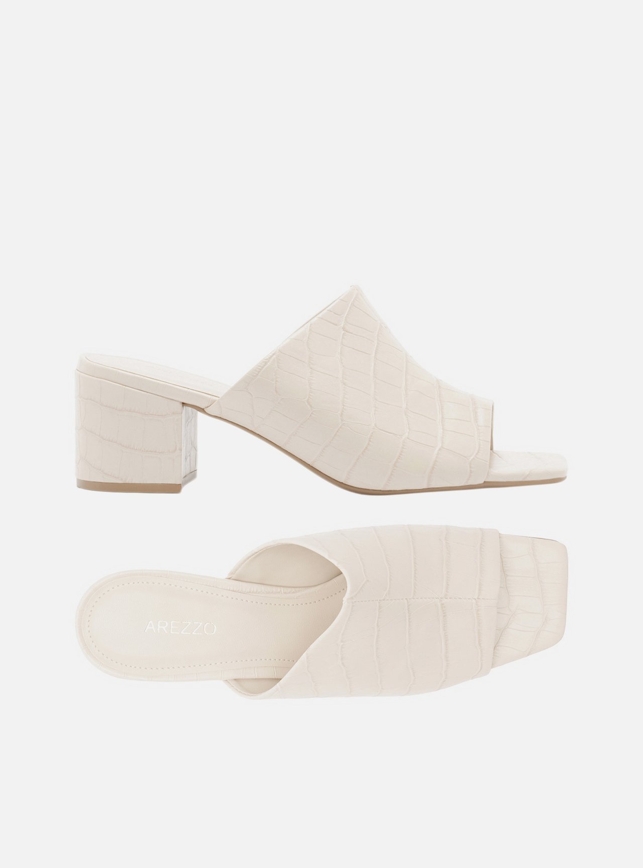 Mule Off-White Croco Salto Bloco — foto 5