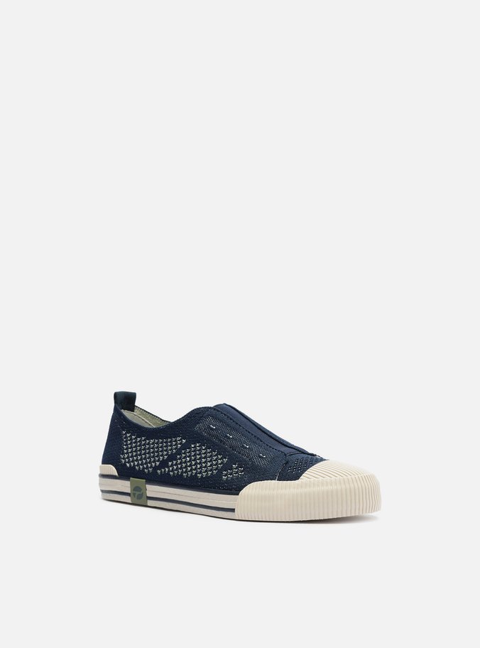 Tênis Slip On Azul Knit Elástico Alme