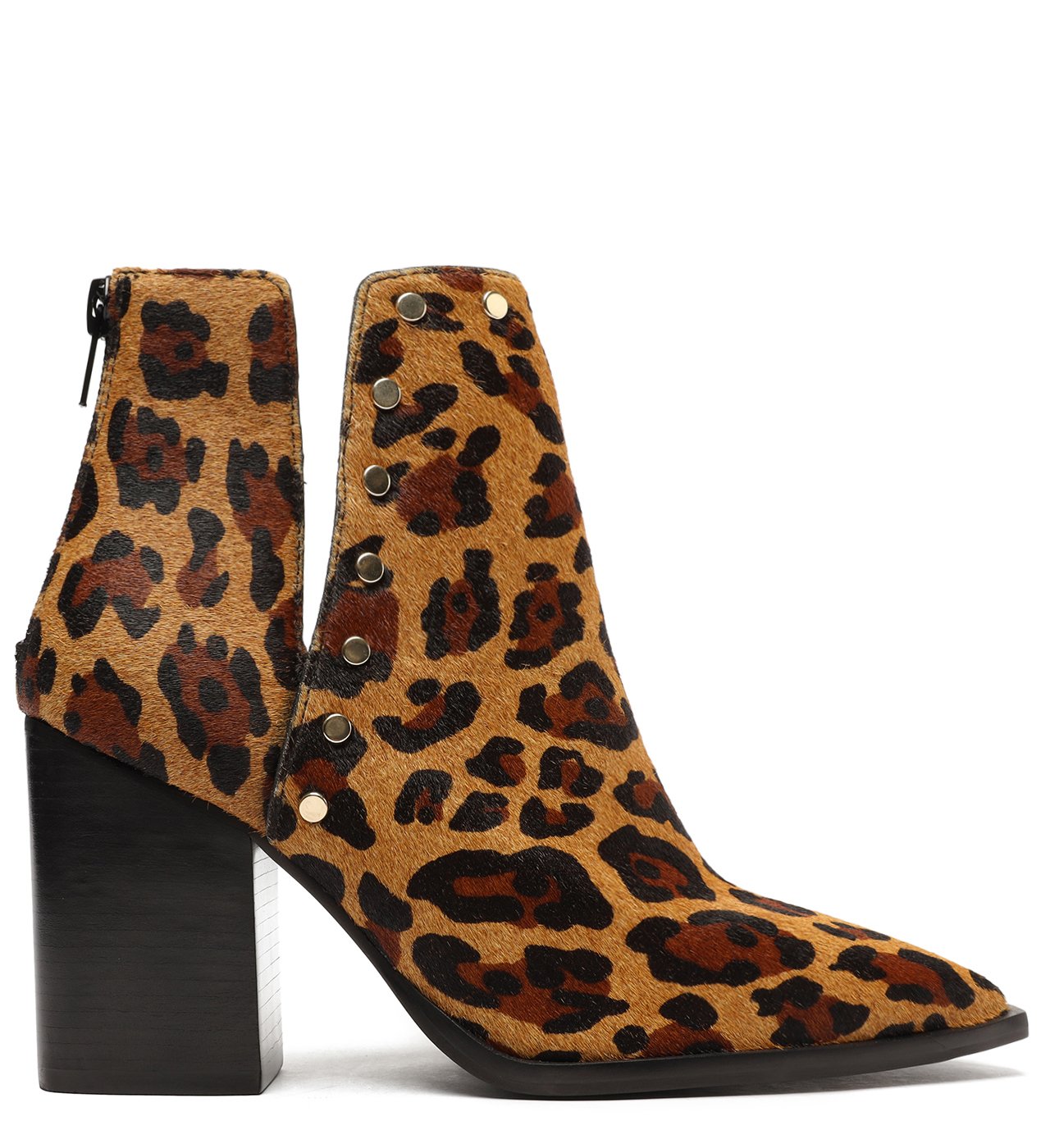 Bota Animal Print Pelo Cano Curto Bloco Arezzo
