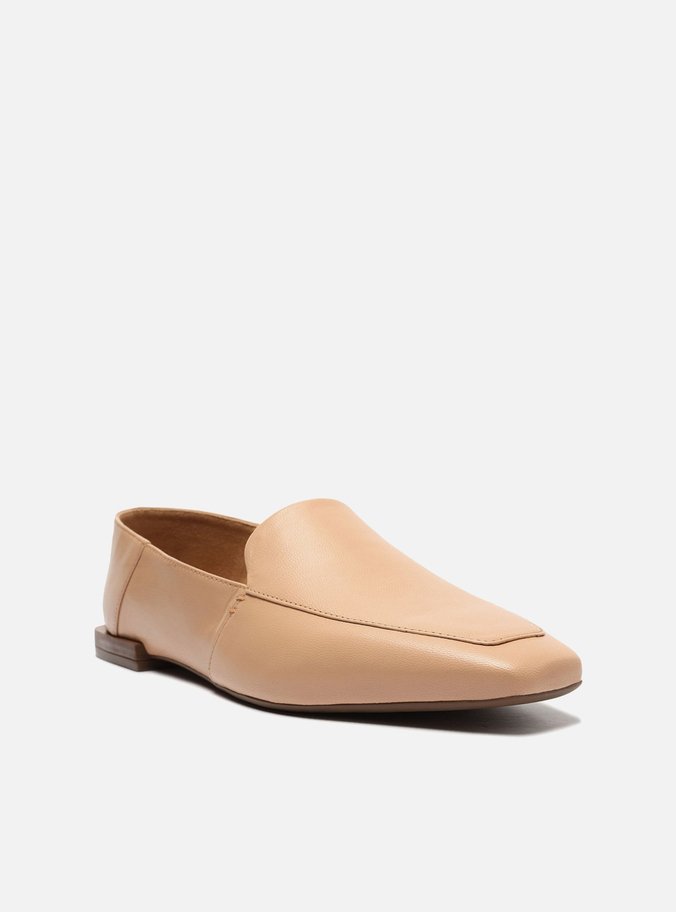 Mocassim Nude Salto Baixo Geométrico