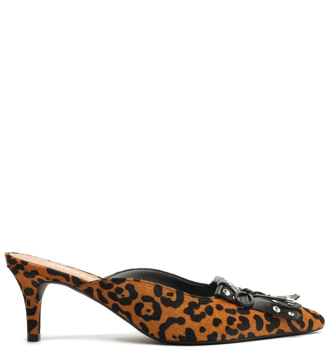 Mule Animal Print Pelo Salto Fino Tereza