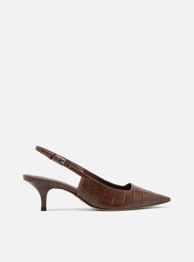 Scarpin Marrom Salto Médio Fino