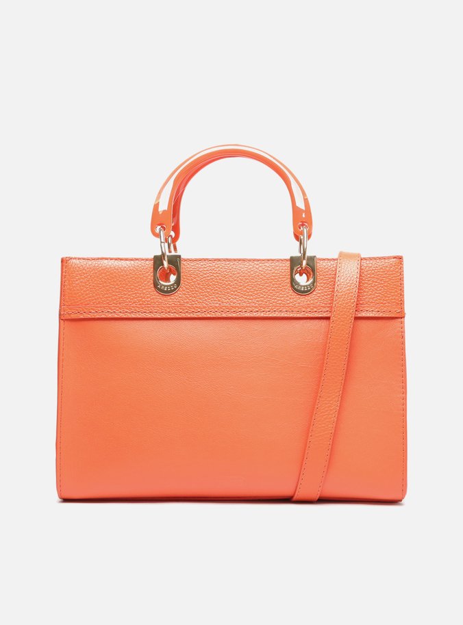 Bolsa Tote Laranja Couro Bianca Grande