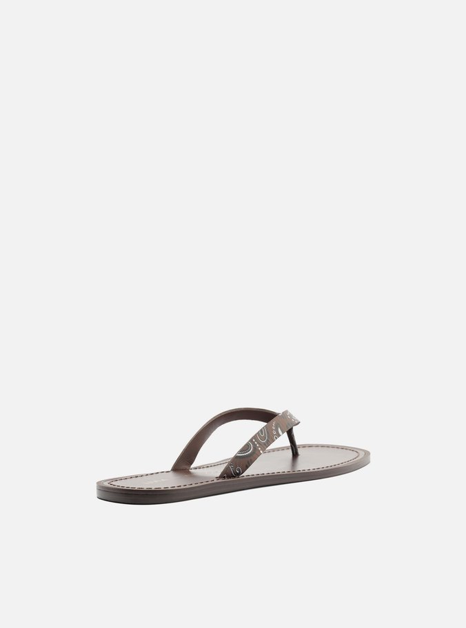 Rasteira Marrom Paisley Flip Flop Livia