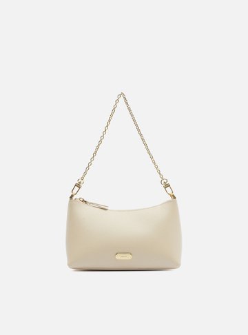 Arezzo — Bolsa Tiracolo Off White Couro Pequena Corrente Tag