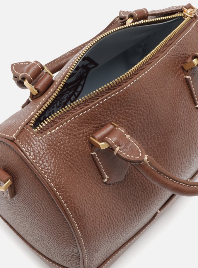 Bolsa Bowling Marrom Couro  Média