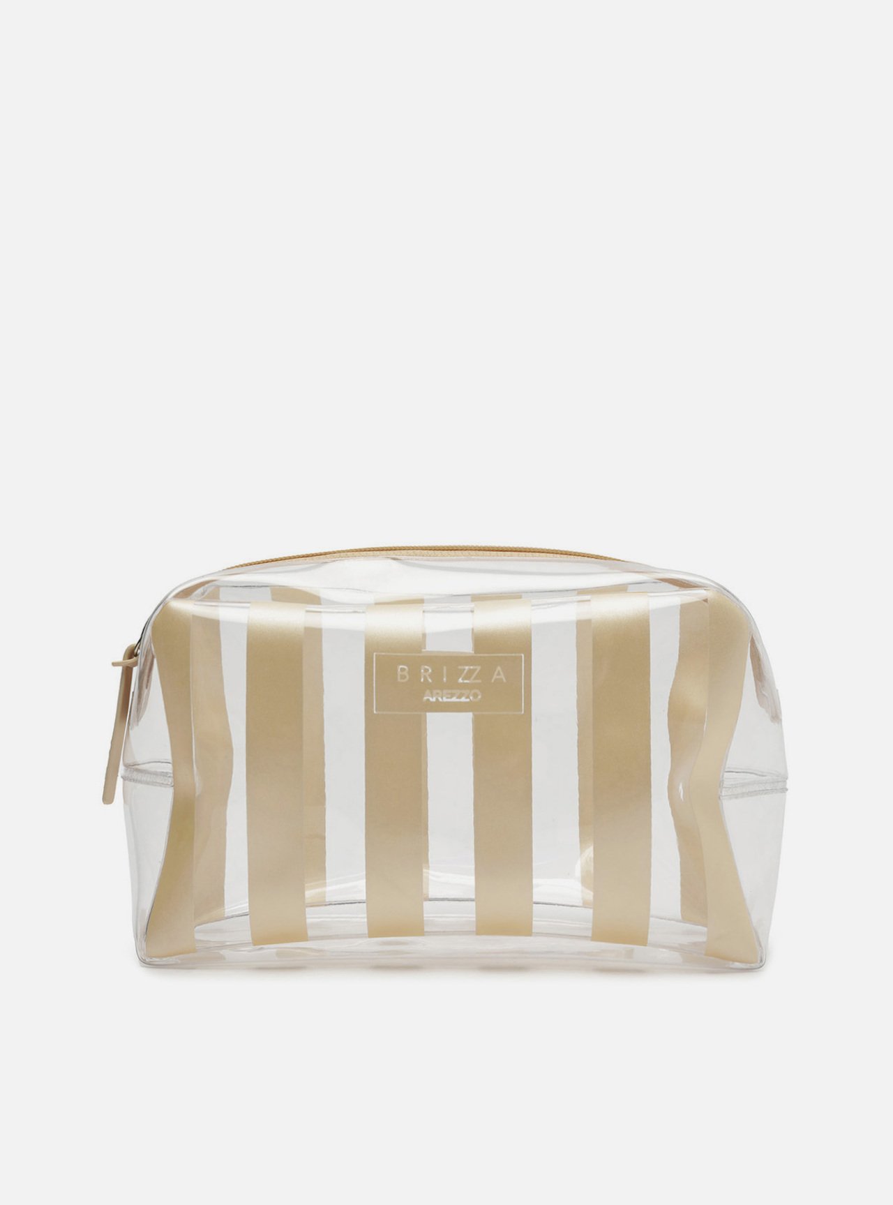 Necessaire Dourada Listras Vinil Brizza — foto 1