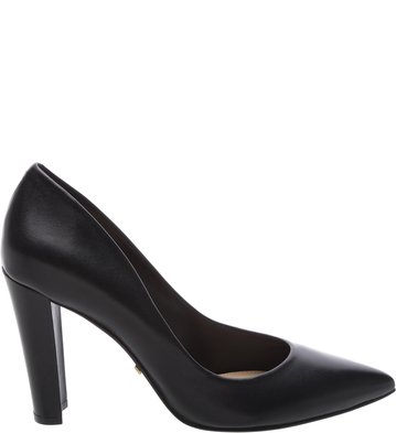 Scarpin Bloco Couro Preto