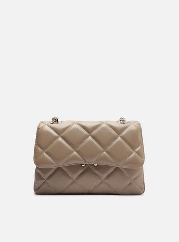 Bolsa Tiracolo Cinza Couro Mizz Média