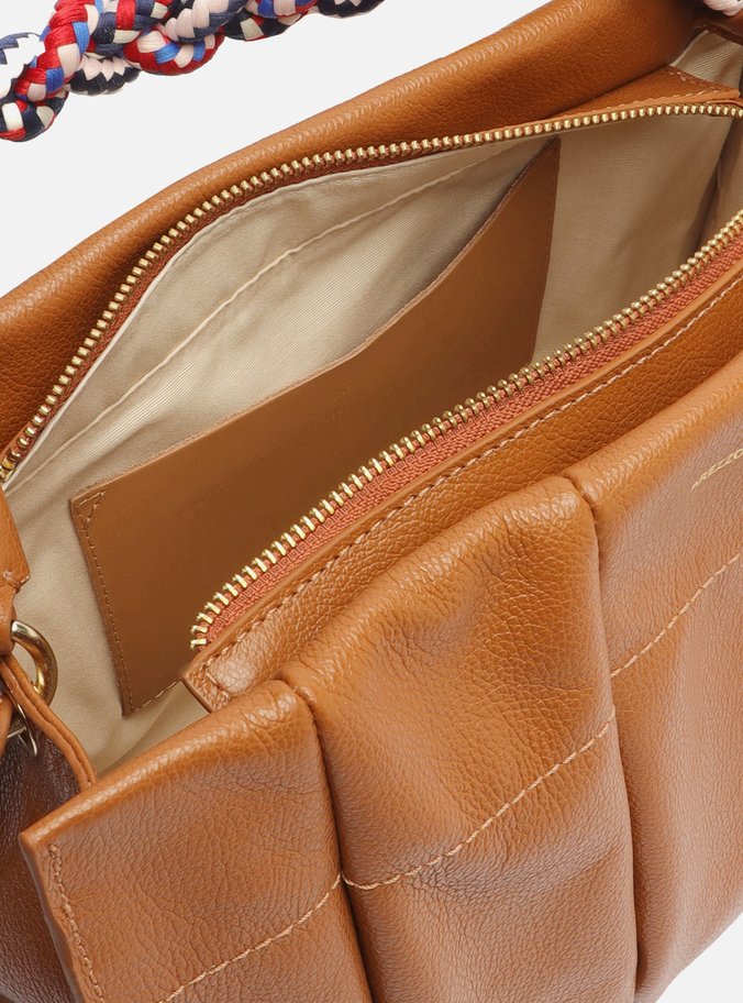 Bolsa Tote Marrom Couro Milano Grande Cordão
