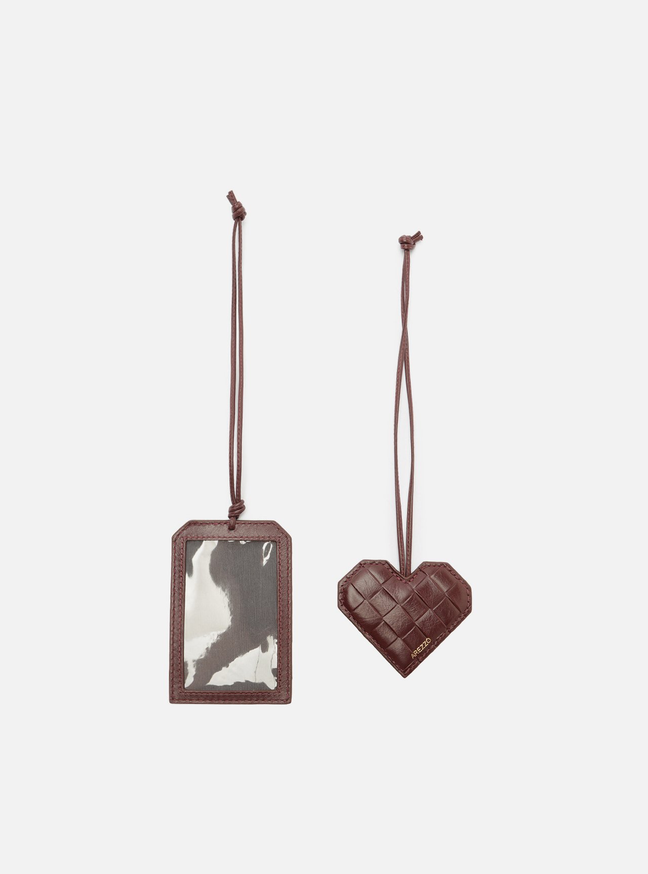 Acessório Bag Charm Vermelho Couro Tressê Coração — foto 1