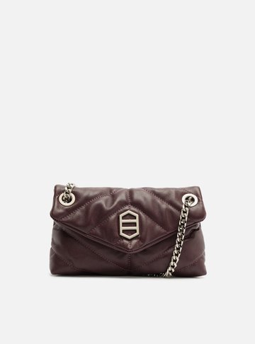 Bolsa Tiracolo Bordô Couro Matelassê Média