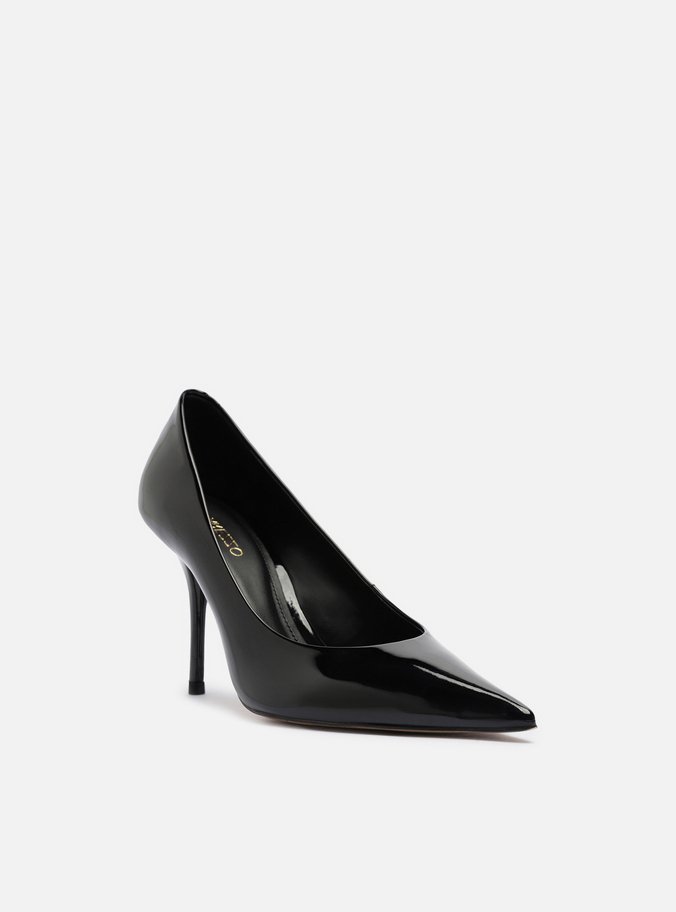 Scarpin Preto Verniz Salto Alto Fino Clássico