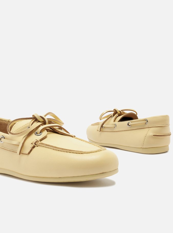 Mocassim Dockside Amarelo Couro Amarração