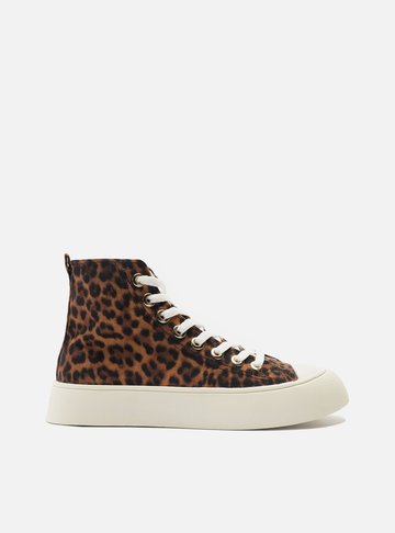 Tênis Animal Print Cano Alto Amarração