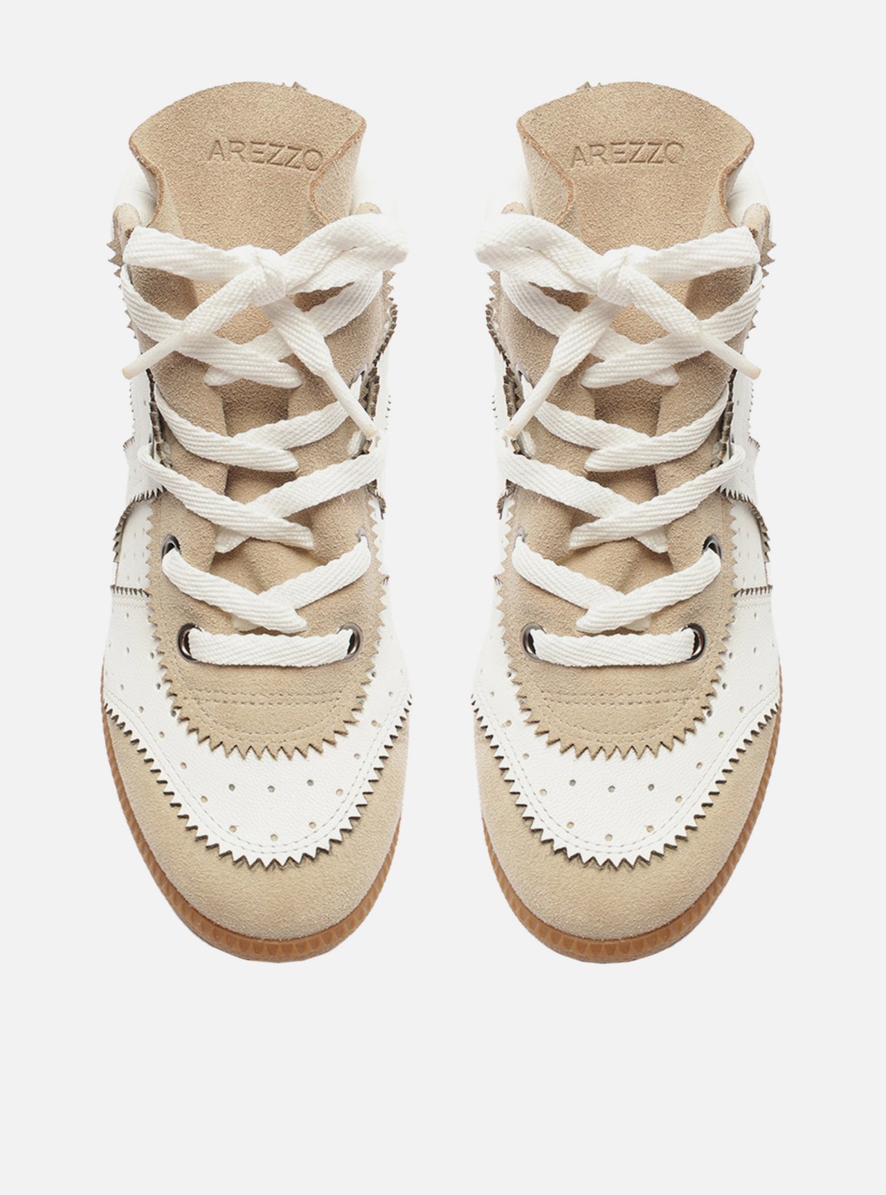 Tênis Sneaker Branco Couro Cano Médio Amarração — foto 6