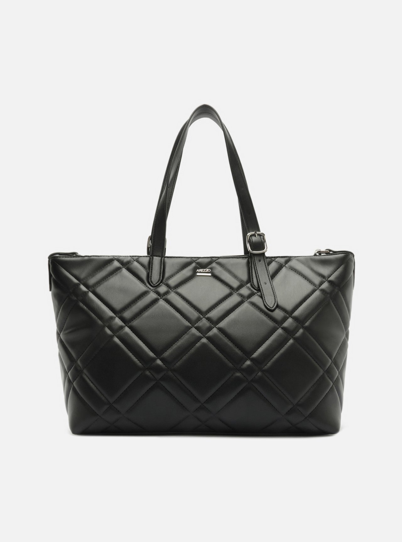 Bolsa Tote Preta Couro Grande Matelassê — foto 1