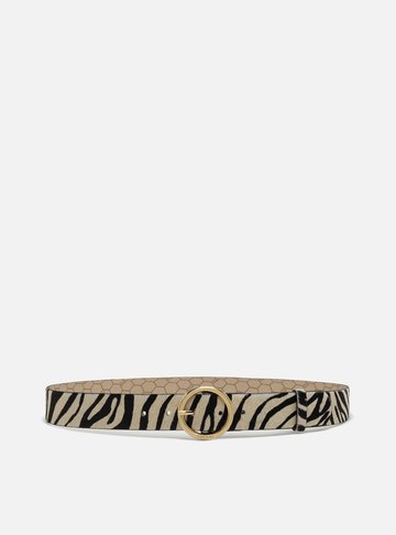 Cinto Animal Print Médio Fivela Redonda