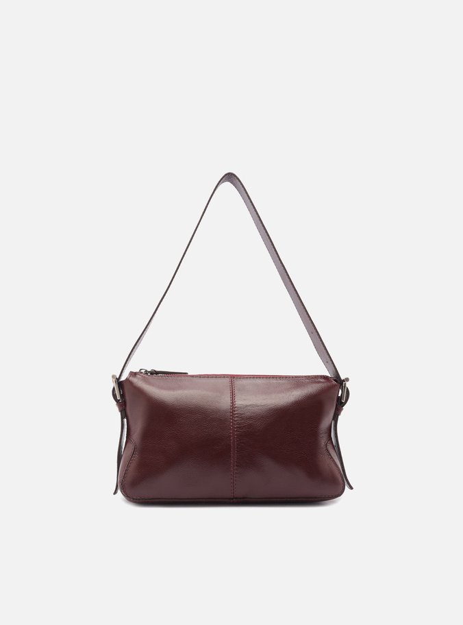 Bolsa Tiracolo Vermelha Couro Pequena Fivelas