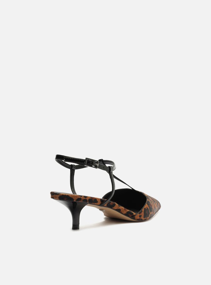 Scarpin Animal Print Salto Kitten Aberto Tiras